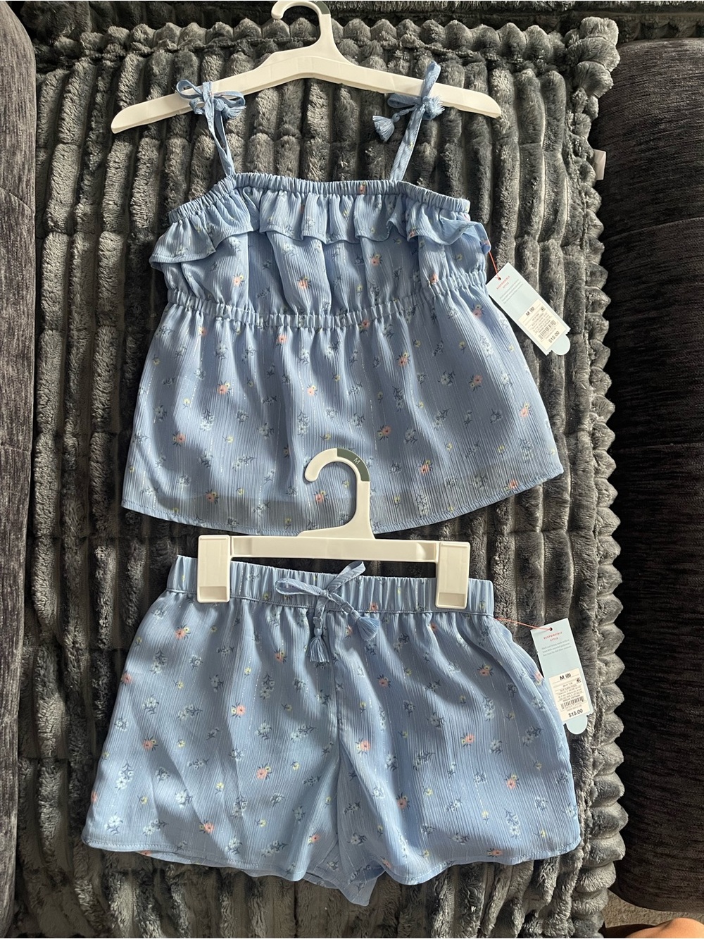 Cat & Jack Light Blue Floral Tank and Shorts Set